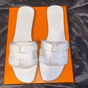 Hermes Sandals White Women’s Size 42 (U.S Size 12)